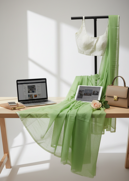 Hariyaali Mul Cotton Saree