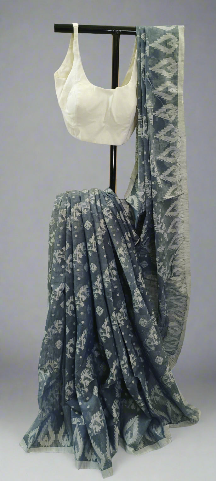 Neelshobha Jamdani Cotton Saree