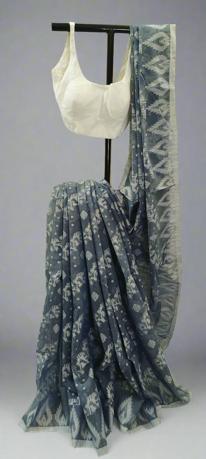 Neelshobha Jamdani Cotton Saree