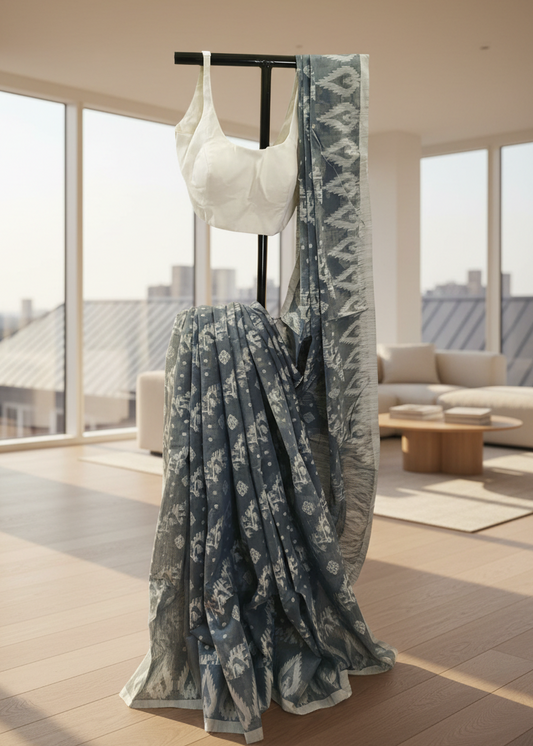 Neelshobha Jamdani Cotton Saree