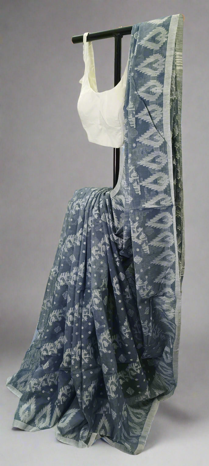 Neelshobha Jamdani Cotton Saree