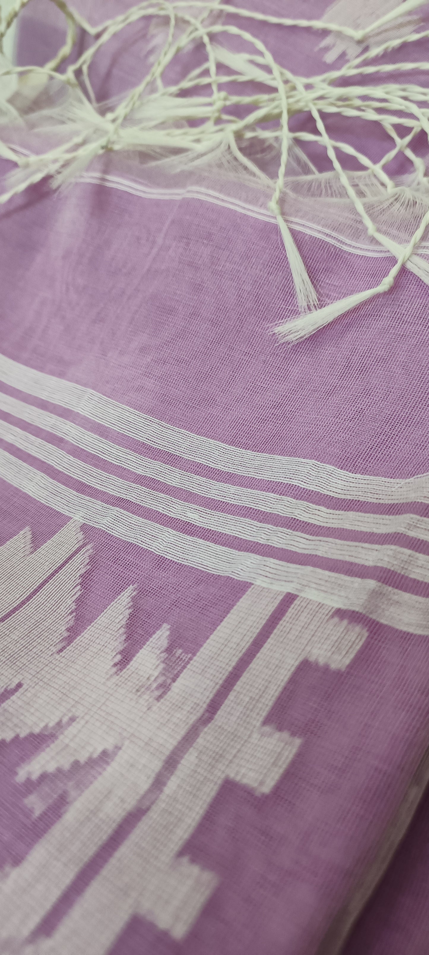 Lilac Muslin Cotton Saree