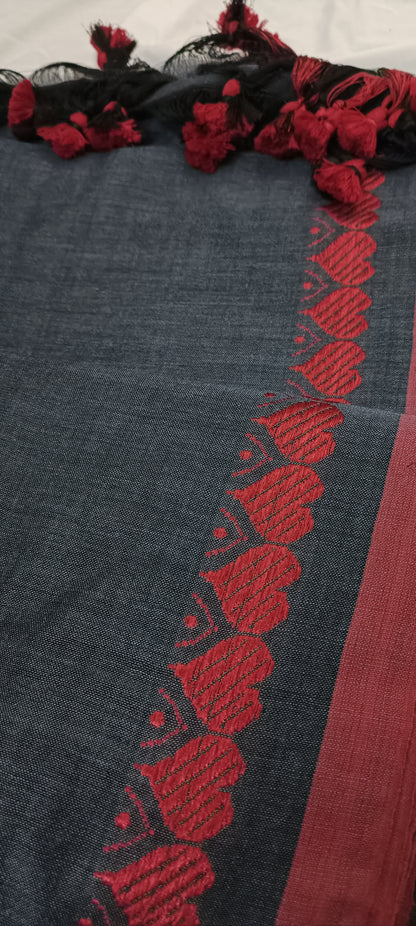 RAKTASHA Handwoven Cotton Saree