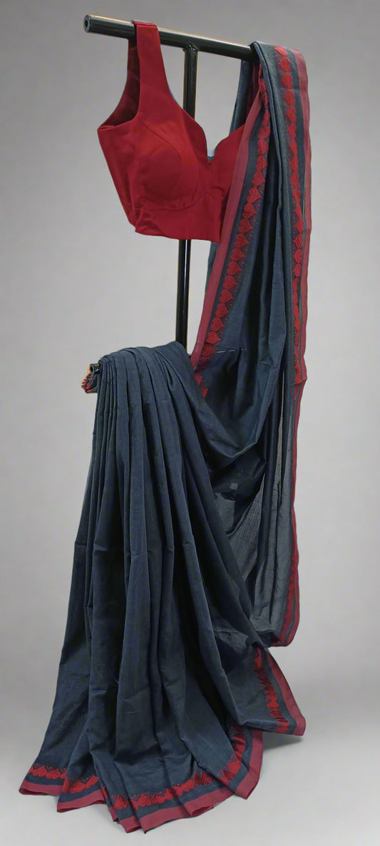 RAKTASHA Handwoven Cotton Saree