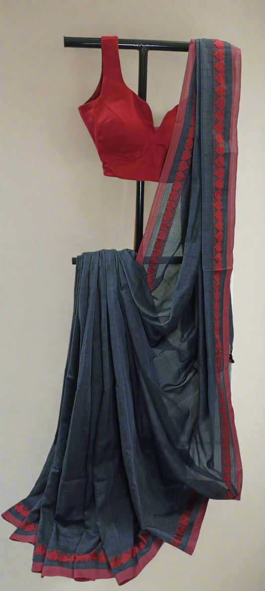 RAKTASHA Handwoven Cotton Saree