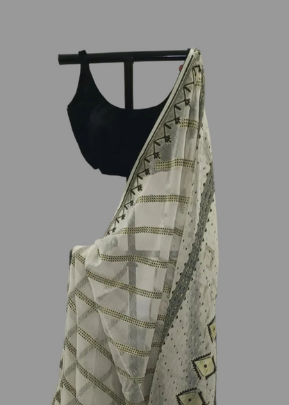 Shwet Rekha Soft Jamdani Saree