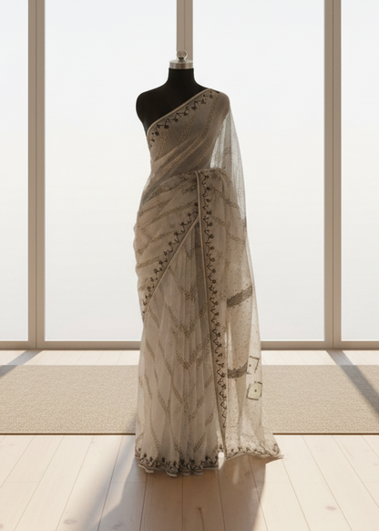 Shwet Rekha Soft Jamdani Saree