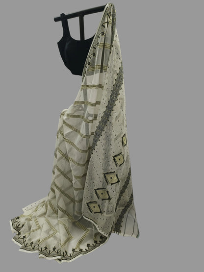 Shwet Rekha Soft Jamdani Saree