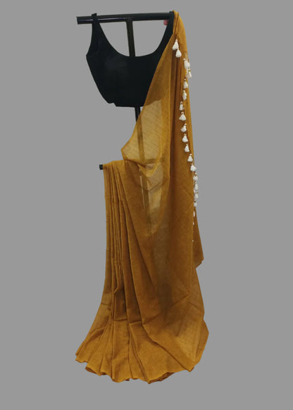 Kesari Rekha Mul Cotton Saree
