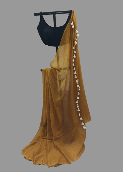 Kesari Rekha Mul Cotton Saree