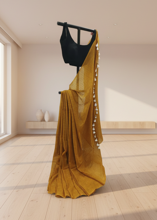 Kesari Rekha Mul Cotton Saree