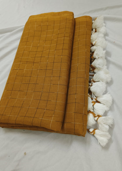 Kesari Rekha Mul Cotton Saree