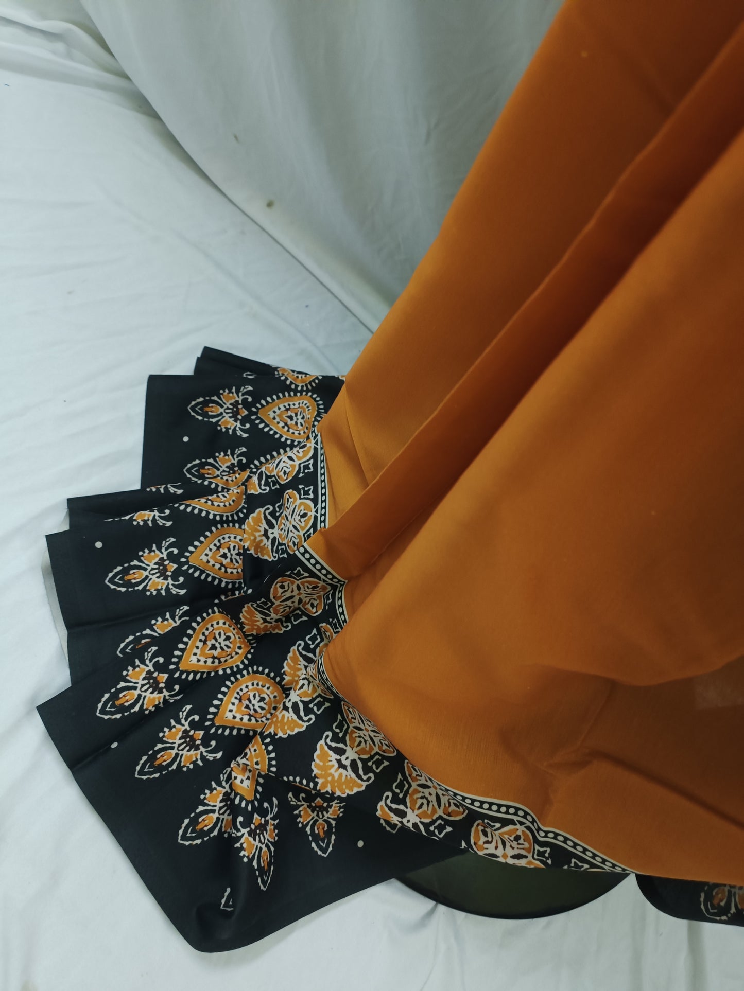 Kesar Noir Ajrak Cotton Saree