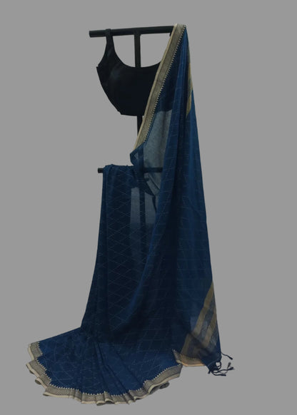 Neel Sutra Cotton Saree