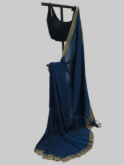 Neel Sutra Cotton Saree