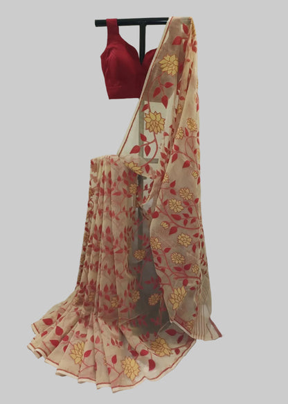 Komol Pankhuri Jamdani Cotton Saree