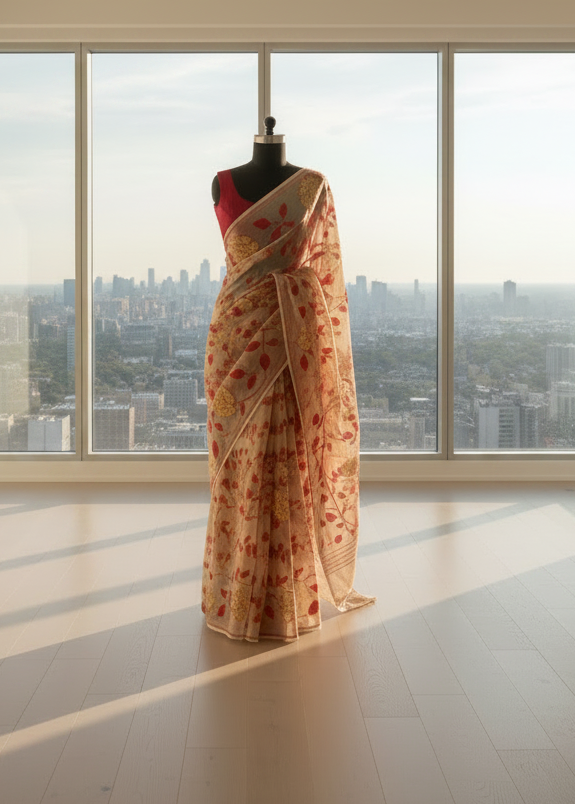Komol Pankhuri Jamdani Cotton Saree