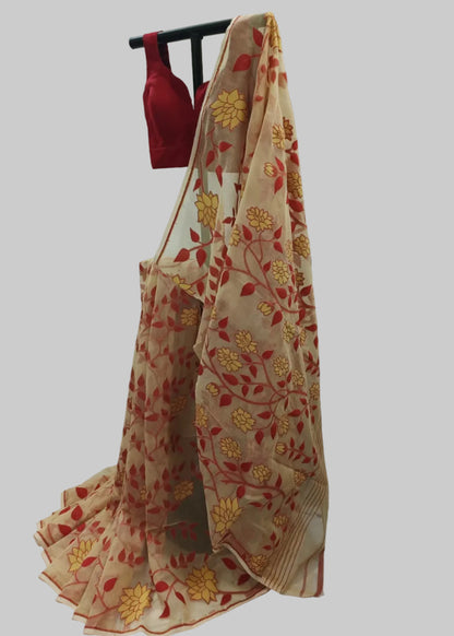 Komol Pankhuri Jamdani Cotton Saree