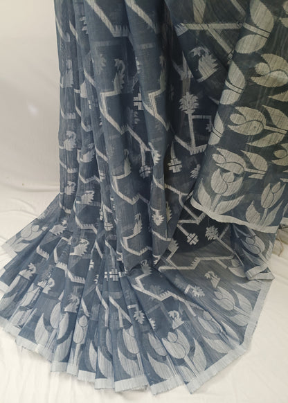 Neelshobha Jamdani Cotton Saree