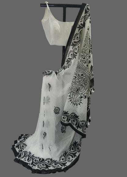 Shwet Rekha Cotton Saree