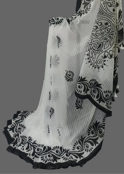 Shwet Rekha Cotton Saree
