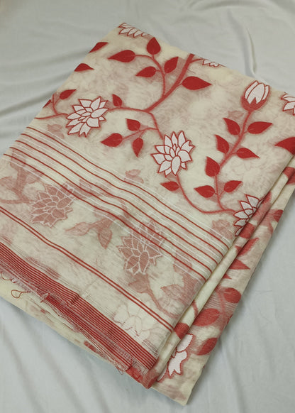 Kamal Jamdani Muslin Saree
