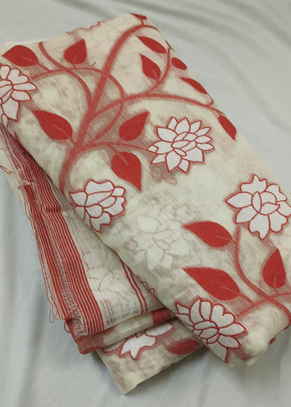 Kamal Jamdani Muslin Saree