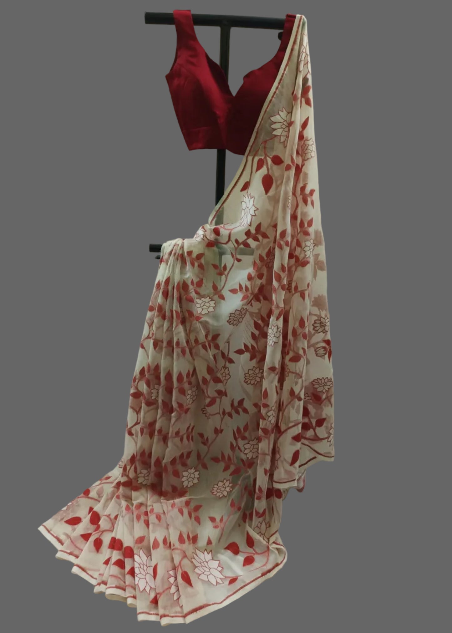 Kamal Jamdani Muslin Saree