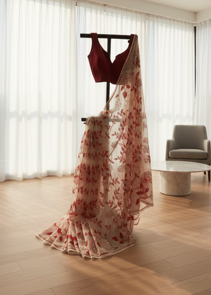 Kamal Jamdani Muslin Saree