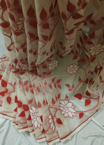 Kamal Jamdani Muslin Saree