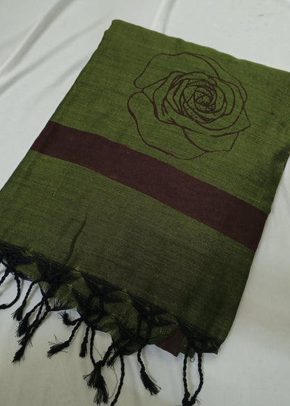 Zariya Forest Rose Cotton Saree