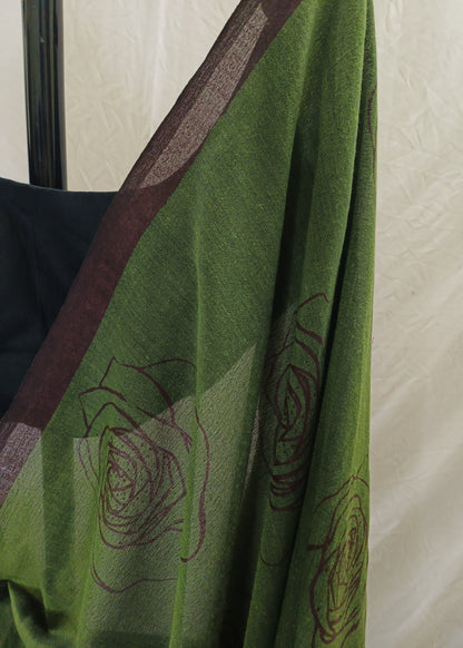 Zariya Forest Rose Cotton Saree