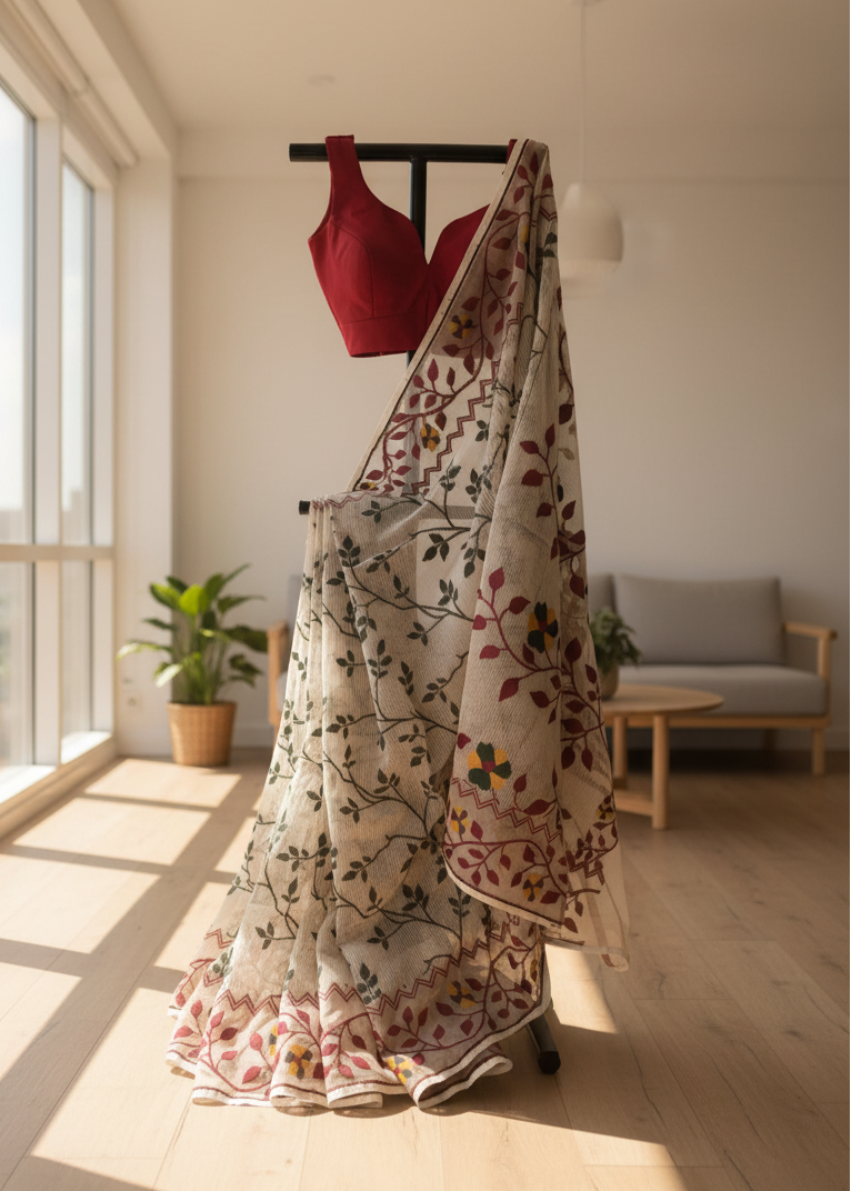 Madhuvan Jamdani Muslin Saree