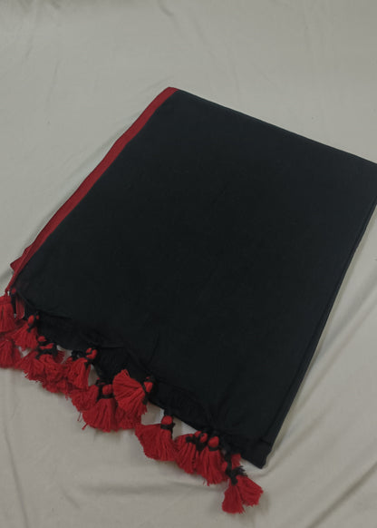 Noor Black Mul Cotton Saree