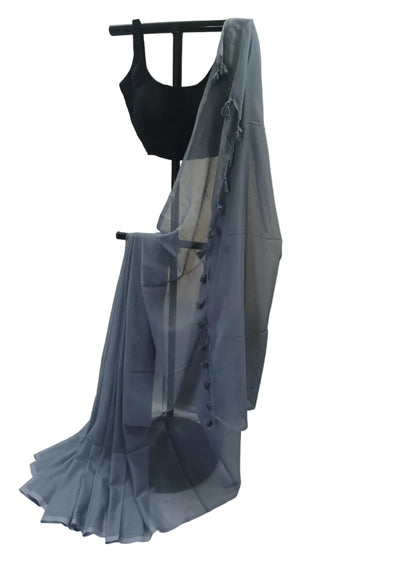 Aashi Grey Mul Cotton Saree