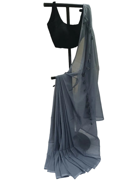 Aashi Grey Mul Cotton Saree