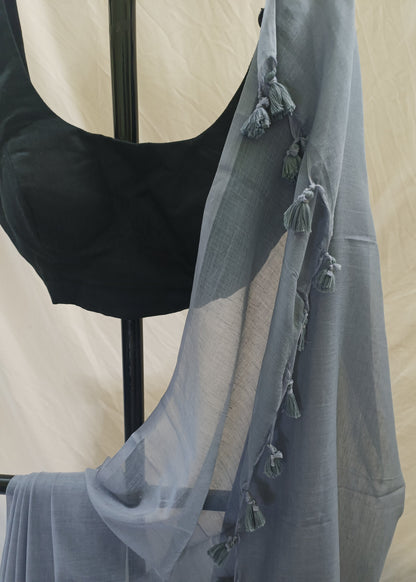 Aashi Grey Mul Cotton Saree