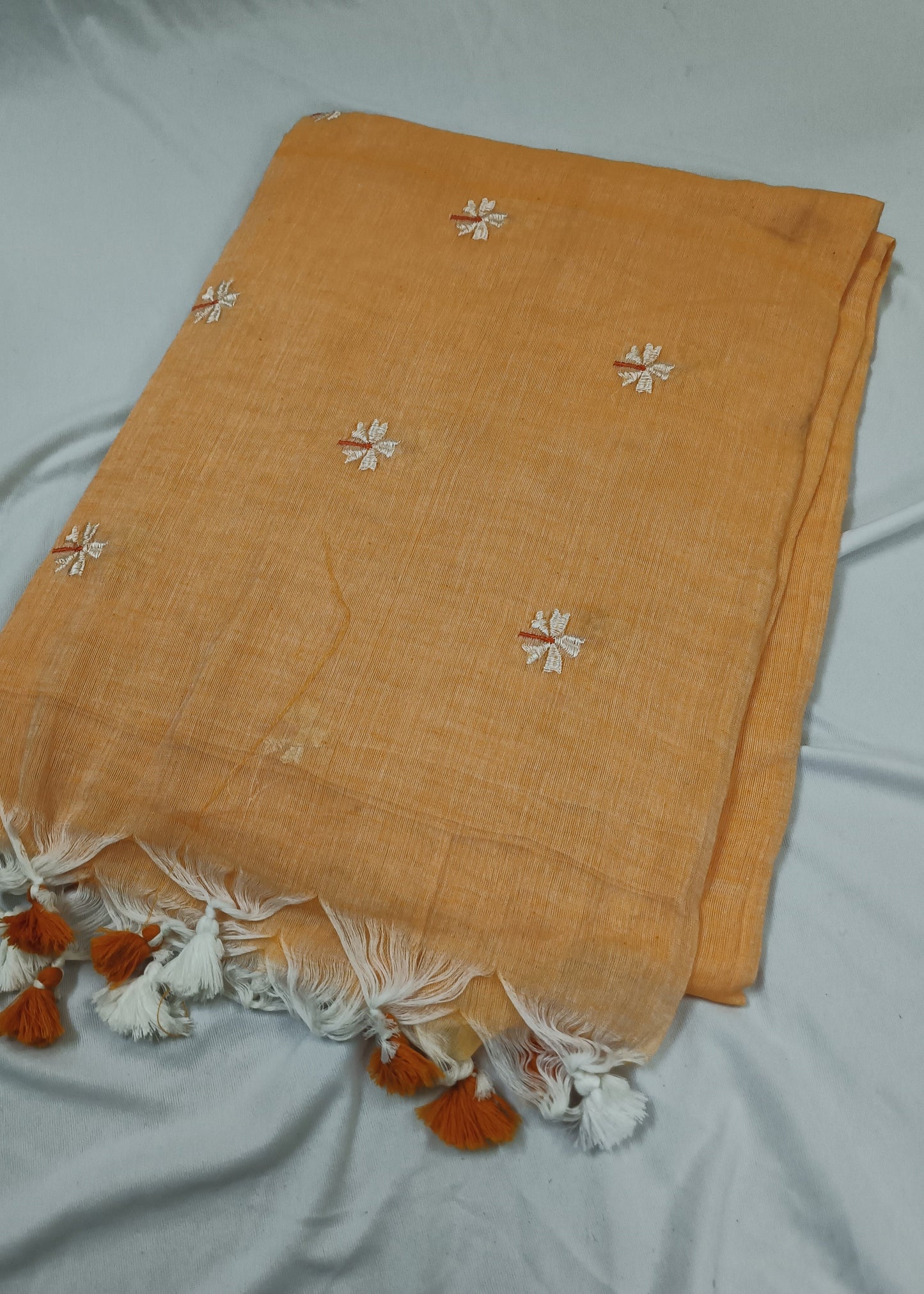 Abeer Peach Mul Cotton Saree