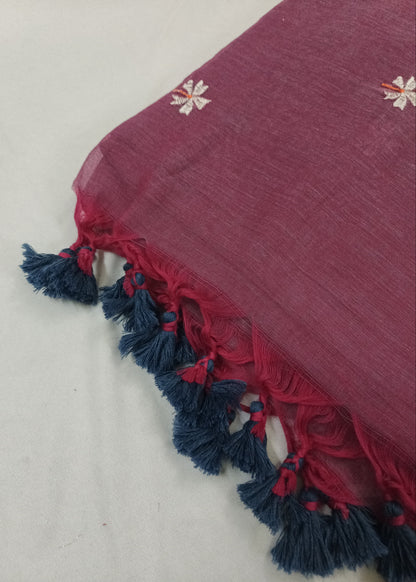 Gulnaar Embroidered Mul Cotton Saree