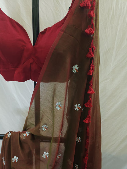 Sindoori Chhaon Mul Cotton Saree