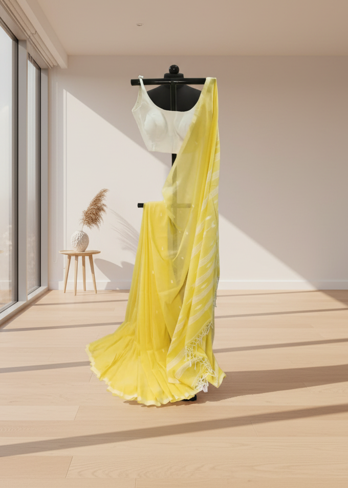 Prabha Yellow Cotton Saree