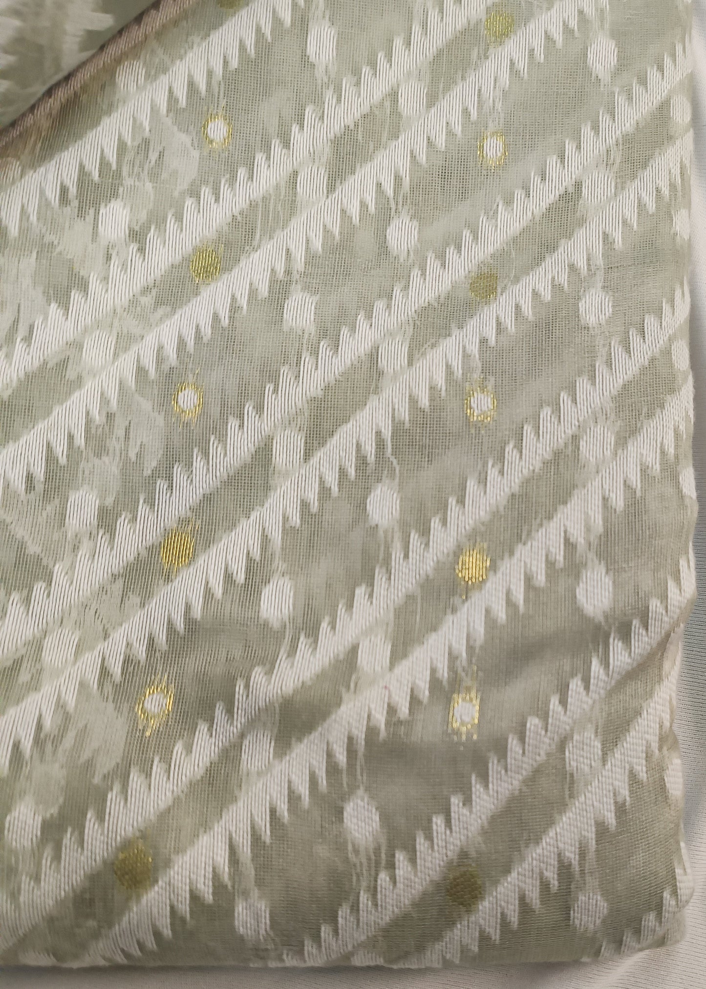 Shwetika Sage Jamdani Cotton Saree