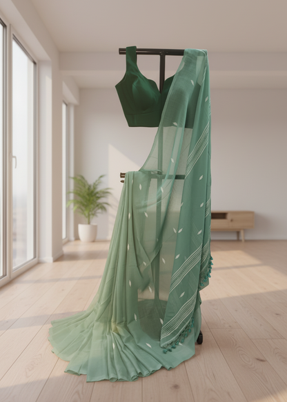 Neerja Mint Green Cotton Saree