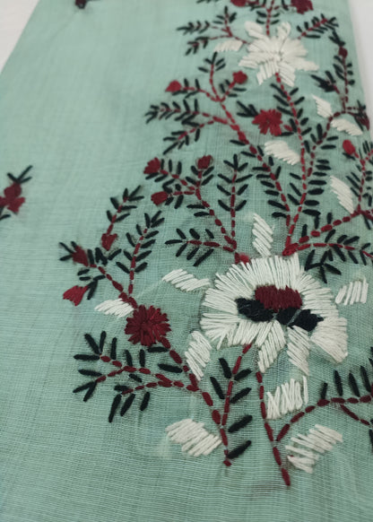 Neerja Mint Threadwork Cotton Saree