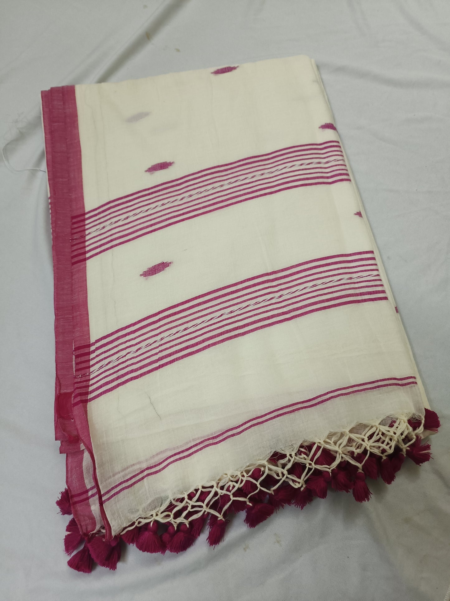 Chandrika Ivory Cotton Saree