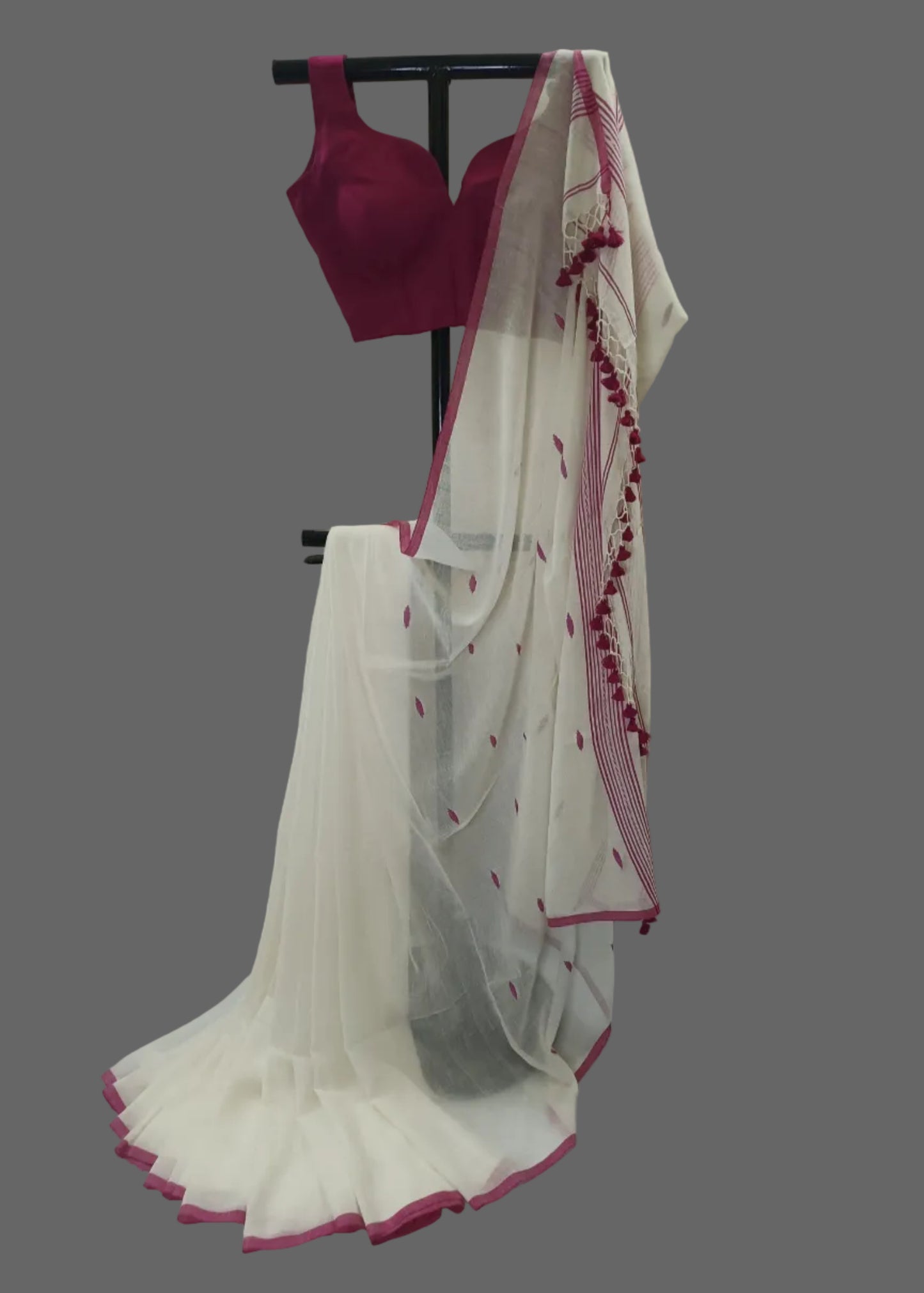 Chandrika Ivory Cotton Saree