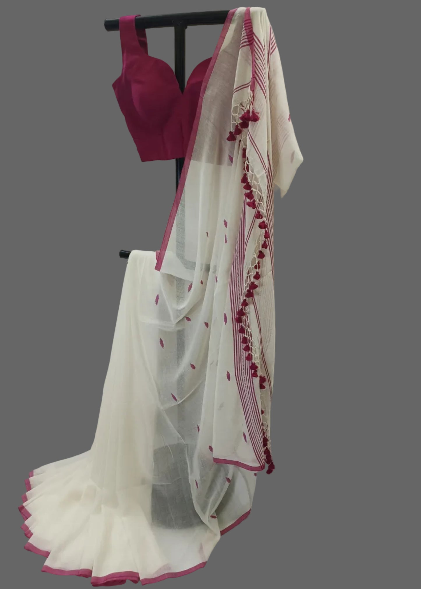 Chandrika Ivory Cotton Saree