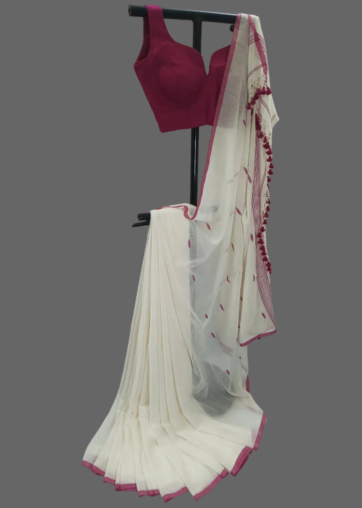 Chandrika Ivory Cotton Saree