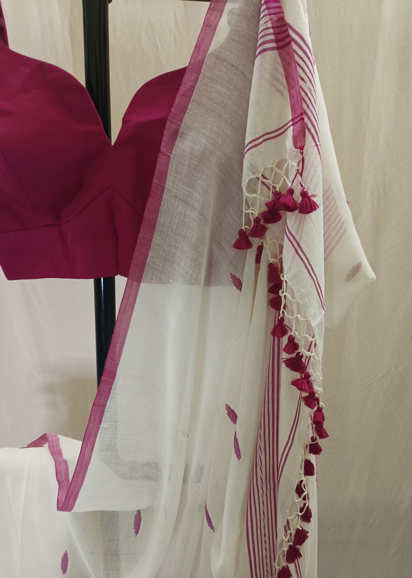 Chandrika Ivory Cotton Saree