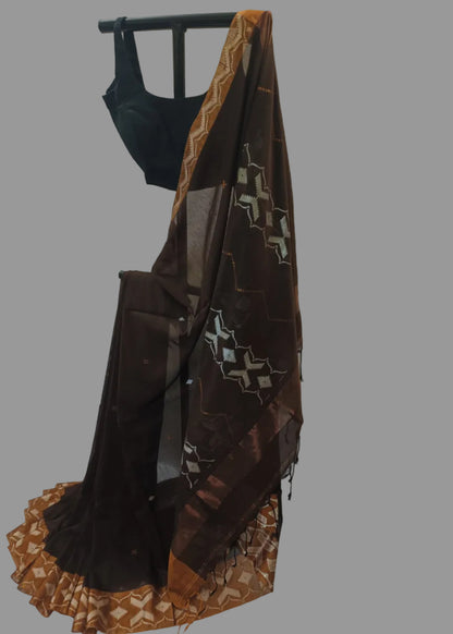 Kaashvi Espresso Linen Saree